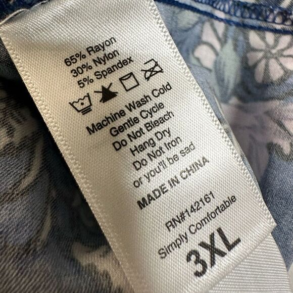 NWT LulaRoe Plus Size Roxanne Sleeveless Tank Shirt Blouse Blue/Purple Floral 3X - Picture 9 of 12